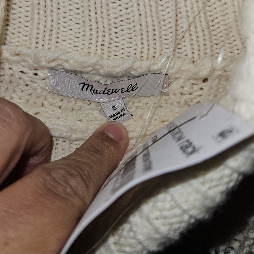 Madewell Varsity Stripe Sweater, Size Small, NWT - Picture 5 of 10